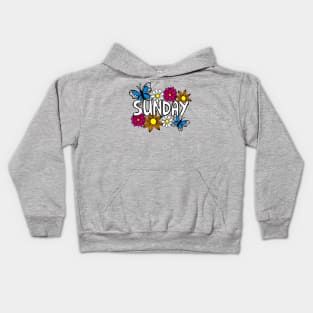 Sunday Flowers and Butterflies Kids Hoodie